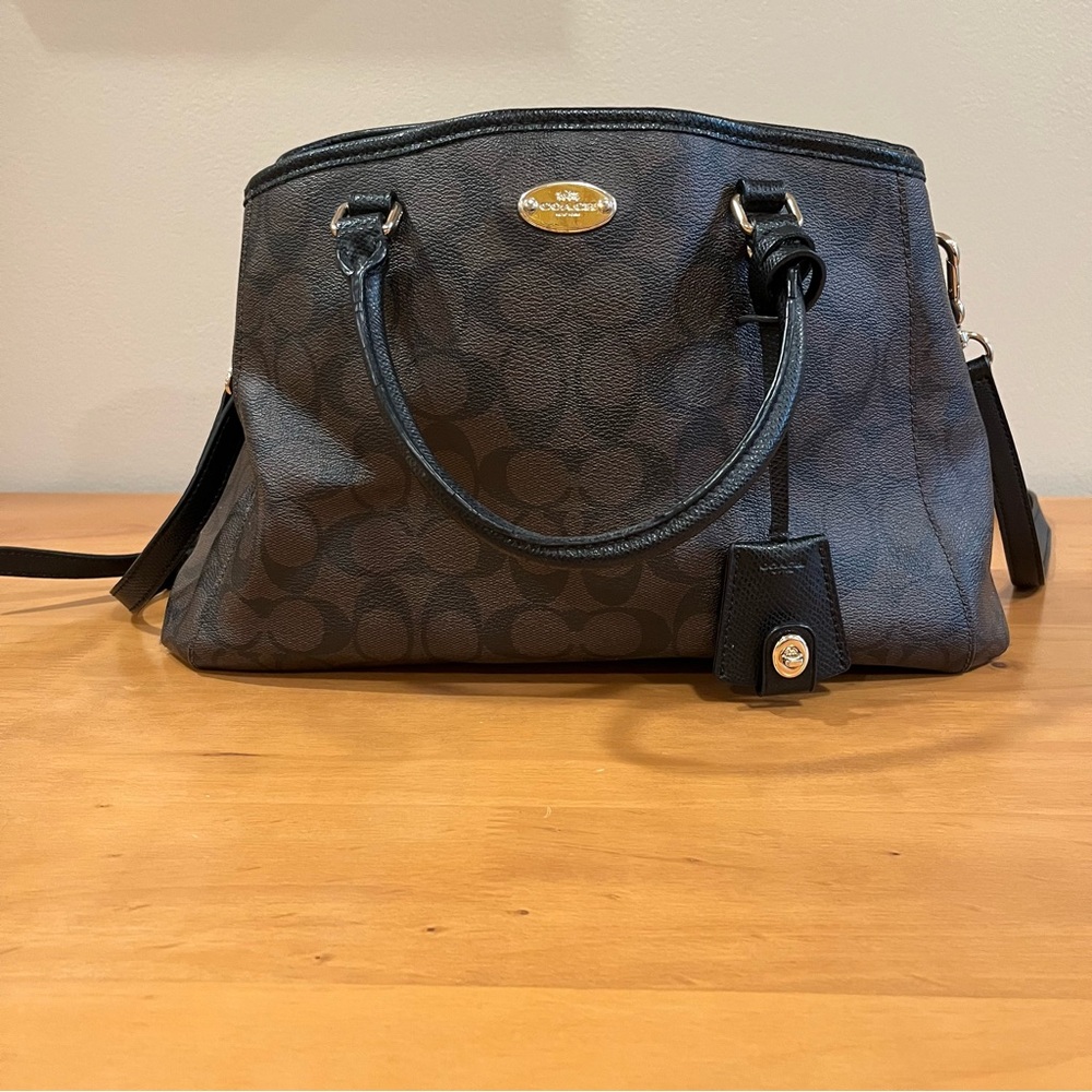 Coach Margot Signature Brown Carryall Bag - Coated Canvas - small size